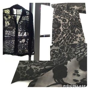 Blouse see through asymmetrical pattern